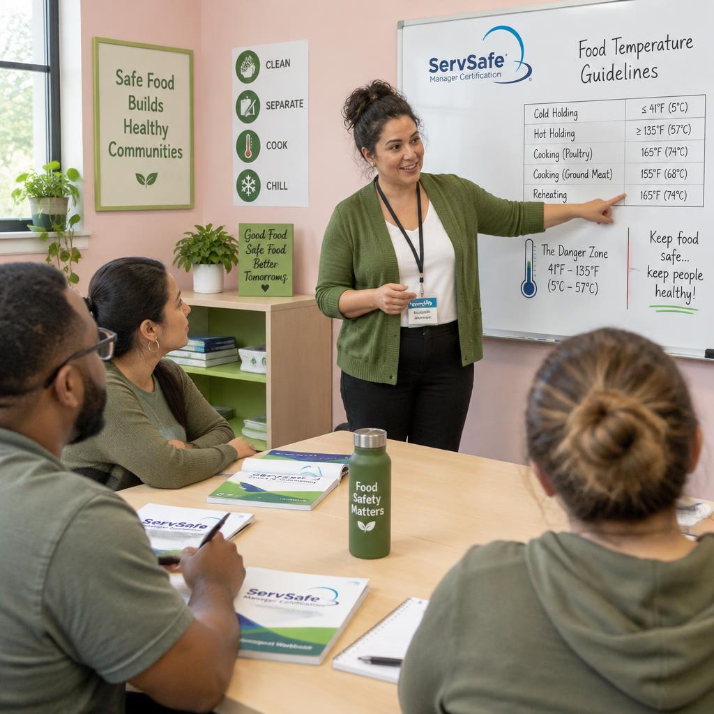 Instructor teaching a ServSafe Manager certification class